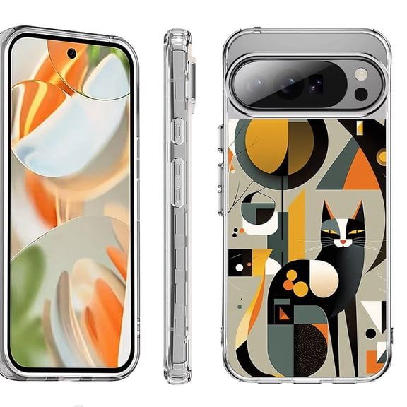 For Google Pixel 10 Pro XL Shockproof Protective Phone Case, by OneToughShield - Chill Cat