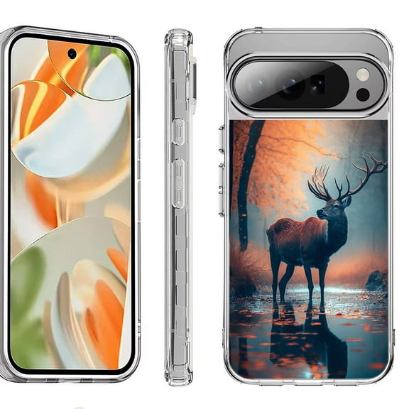 For Google Pixel 10 Pro XL Shockproof Protective Phone Case, by OneToughShield - Deer Autumn