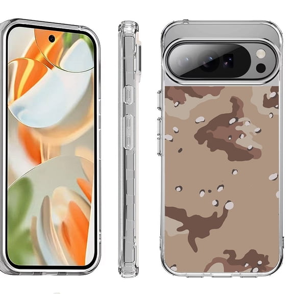 For Google Pixel 10 Pro XL Shockproof Protective Phone Case, by OneToughShield - Desert Camo