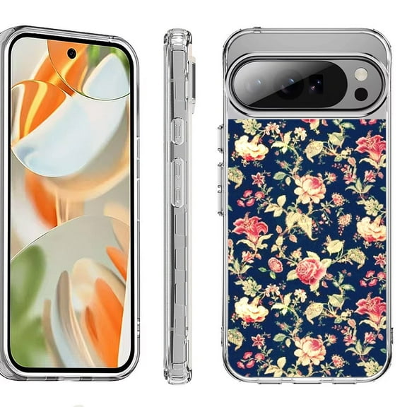 For Google Pixel 10 Pro XL Shockproof Protective Phone Case, by OneToughShield - Floral Garden