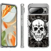 For Google Pixel 10 Pro XL Shockproof Protective Phone Case, by OneToughShield - Grunge Skull