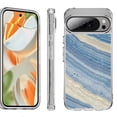 thumbnail image 1 of For Google Pixel 10 Pro XL Shockproof Protective Phone Case, by OneToughShield - Marble/ Marina Blue, 1 of 4