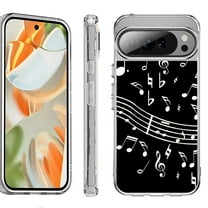 For Google Pixel 10 Pro XL Shockproof Protective Phone Case, by OneToughShield - Music Notes / Black