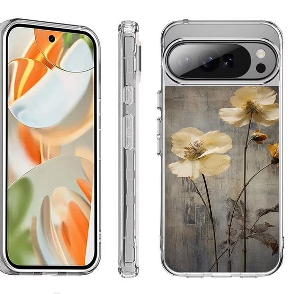 For Google Pixel 10 Pro XL Shockproof Protective Phone Case, by OneToughShield - Myth Flower