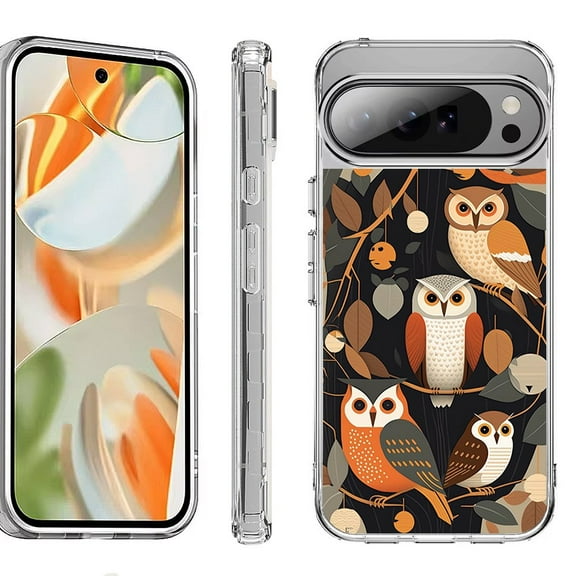 For Google Pixel 10 Pro XL Shockproof Protective Phone Case, by OneToughShield - Owl Mix