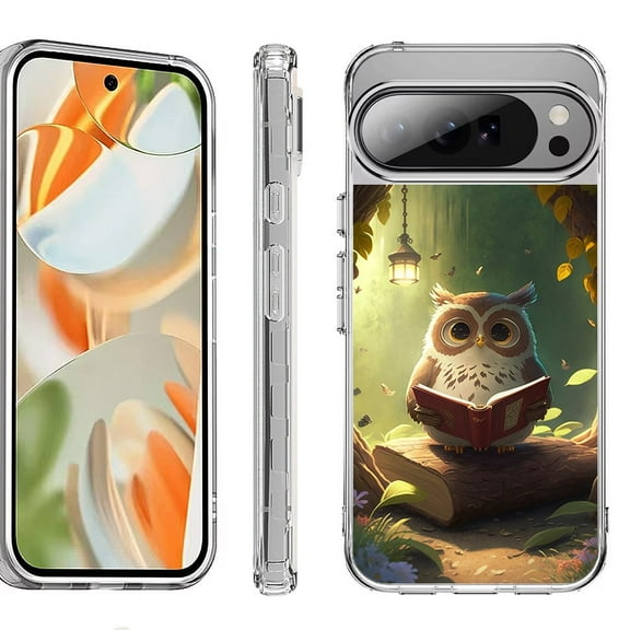 For Google Pixel 10 Pro XL Shockproof Protective Phone Case, by OneToughShield - Owl Reading