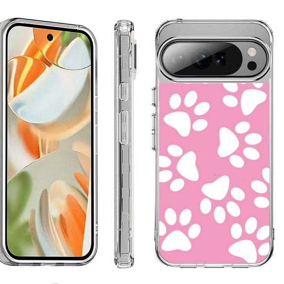 For Google Pixel 10 Pro XL Shockproof Protective Phone Case, by OneToughShield - Pet Paw/ Pink