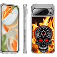 thumbnail image 1 of For Google Pixel 10 Pro XL Shockproof Protective Phone Case, by OneToughShield - Skull Flames, 1 of 4