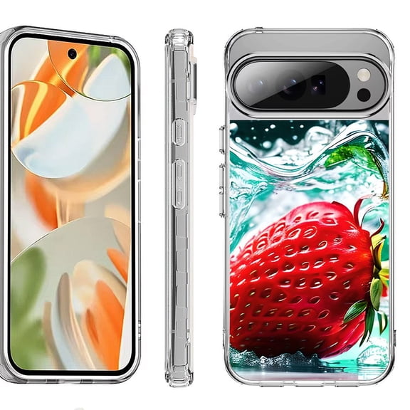 For Google Pixel 10 Pro XL Shockproof Protective Phone Case, by OneToughShield - Strawberry