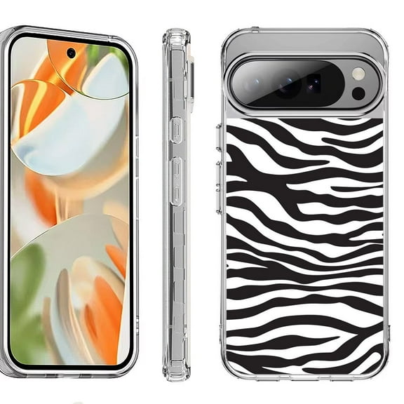 For Google Pixel 10 Pro XL Shockproof Protective Phone Case, by OneToughShield - Zebra B/W