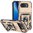 thumbnail image 1 of For Google Pixel 10a 6.3" Slim Fit With Slide Camera Cover & Rotated Ring Kickstand,Shockproof Phone Case,Gold,For Google Pixel 10a, 1 of 9