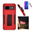 thumbnail image 1 of For Google Pixel 10a Case, Shockproof 360-Degree Rotating Belt Clip Kickstand Case Cover with Tempered Glass (Red), 1 of 9