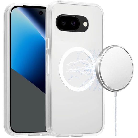 For Google Pixel 10a [Magnetic Circle] Smooth Safe Matte Feel Hybrid Case - Clear