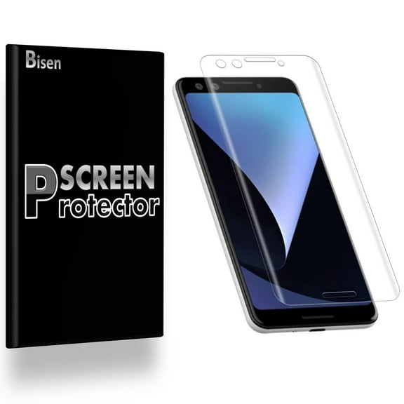 For Google Pixel 3 [3-Pack BISEN] Screen Protector, Full Coverage, Edge-To-Edge Protection, HD Clear, Anti-Scratch, Anti-Shock