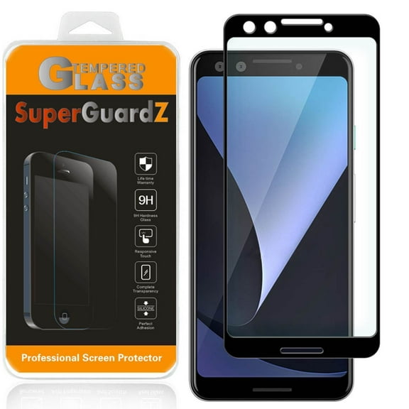 For Google Pixel 3 - SuperGuardZ FULL COVER Tempered Glass Screen Protector [Edge-To-Edge Protect, Anti-Scratch, Anti-Bubble] + LED Stylus Pen