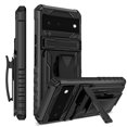 thumbnail image 1 of For Google Pixel 6 Case with Belt Clip Holster, Heavy Duty Military Grade Drop Protective, 360° Rotating Kickstand Shockproof TPU Shell Durable Rugged Cover For Google Pixel 6, Black, 1 of 15