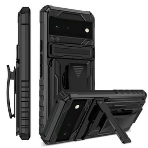 For Google Pixel 6 Case with Belt Clip Holster, Heavy Duty Military Grade Drop Protective, 360° Rotating Kickstand Shockproof TPU Shell Durable Rugged Cover For Google Pixel 6, Black
