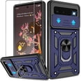 thumbnail image 1 of For Google Pixel 6 Case with Screen Protector,  Shockproof with 360° Kickstand [Military Grade] Protective Case for Google Pixel 6, Blue, 1 of 13