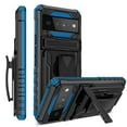 thumbnail image 1 of For Google Pixel 6 Pro Case with Belt Clip Holster, Heavy Duty Military Grade Drop Protective, 360° Rotating Kickstand Shockproof TPU Shell Durable Rugged Cover For Google Pixel 6 Pro, Blue, 1 of 15