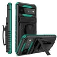 thumbnail image 1 of For Google Pixel 6 Pro Case with Belt Clip Holster, Heavy Duty Military Grade Drop Protective, 360掳 Rotating Kickstand Shockproof TPU Shell Durable Rugged Cover For Google Pixel 6 Pro, Darkgreen, 1 of 15