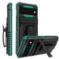 thumbnail image 1 of For Google Pixel 6A Case with Belt Clip Holster, Heavy Duty Military Grade Drop Protective, 360° Rotating Kickstand Shockproof TPU Shell Durable Rugged Cover For Google Pixel 6A, Darkgreen, 1 of 15