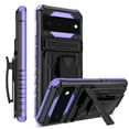 thumbnail image 1 of For Google Pixel 6A Case with Belt Clip Holster, Heavy Duty Military Grade Drop Protective, 360° Rotating Kickstand Shockproof TPU Shell Durable Rugged Cover For Google Pixel 6A, Purple, 1 of 15