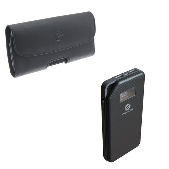 For Google Pixel 6a - Case Belt Clip w Power Bank, Leather Holster Cover, 10000mAh Charger Portable for Google Pixel 6a Phones