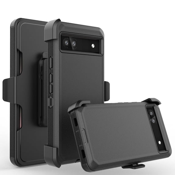 Google Pixel 7 Pro 6.7" Rugged Case with Rotating Belt Clip Holster, Black