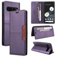 thumbnail image 1 of For Google Pixel 7 Pro Flip Wallet Case,[RFID Blocking]PU Leather Magnetic Folio Cover,With Card Slots,Flip Folding Kickstand,Shockproof TPU Anti-fall Rugged Phone Case Cover,Purple, 1 of 11