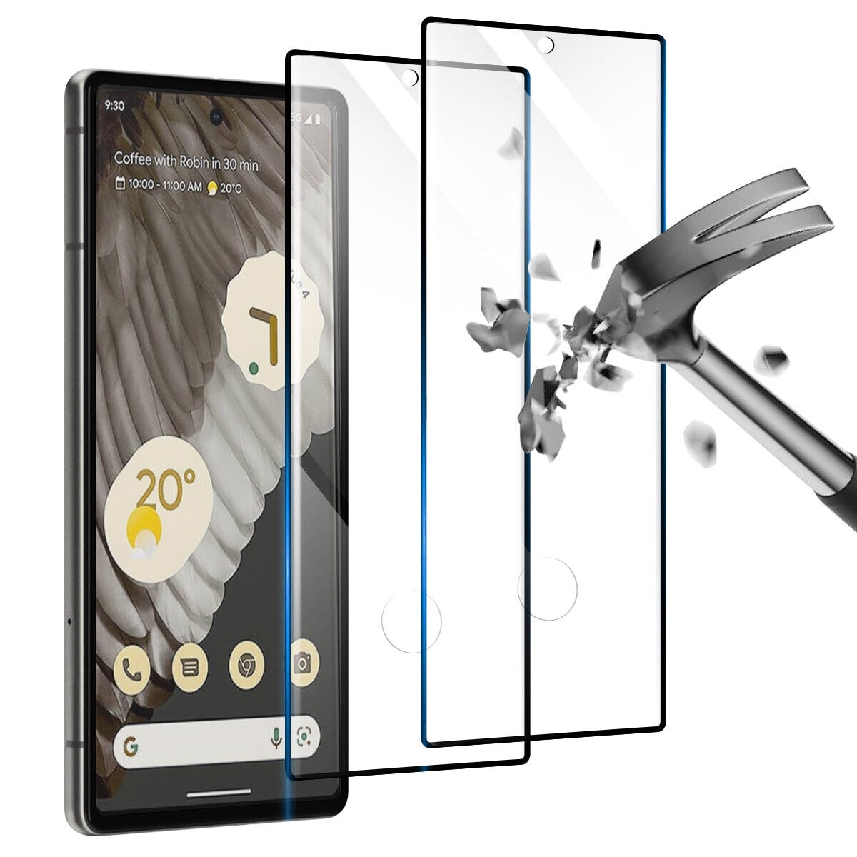 AICase Tempered Glass Screen Film Protector for Google Pixel 7 Pro & Google Pixel 7, 2 Count