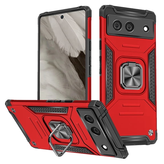 For Google Pixel 7A Armor Hybrid with Ring Holder Kickstand Shockproof Heavy-Duty Durable Rugged Dual Layer Cover ,Xpm Phone Case [ Blue ]