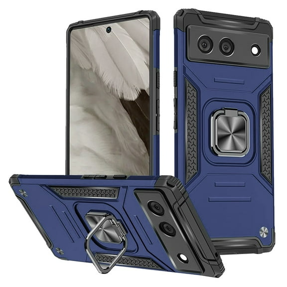 For Google Pixel 7A Armor Hybrid with Ring Holder Kickstand Shockproof Heavy-Duty Durable Rugged Dual Layer Cover ,Xpm Phone Case [ Red ]