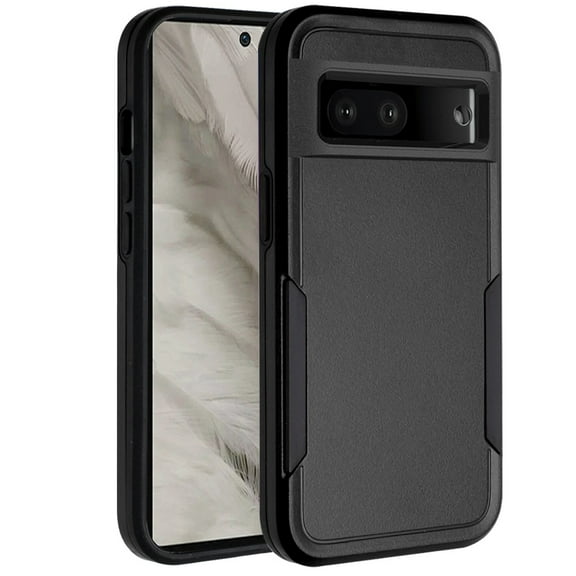 For Google Pixel 7A Heavy Duty Shockproof Dual Layer Drop Protection Tough Hybrid Rugged Rubber Defend Cover ,Xpm Phone Case [ Black ]
