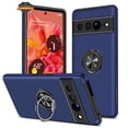 thumbnail image 1 of For Google Pixel 7A Hybrid Military Grade with Flat Metal Ring Stand 360° Rotation Kickstand Hard PC Back Slim Fit Phone Case Cover by Xpression - Blue, 1 of 8