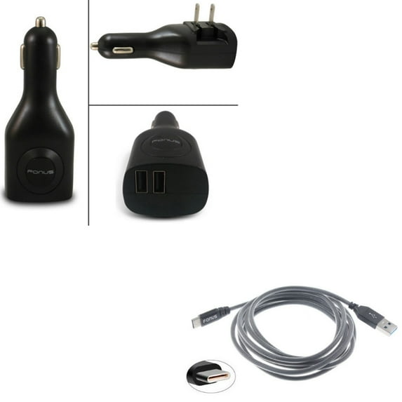 For Google Pixel 7a/7/Pro/6a - Car Home Charger w 6ft USB Cable, 2-Port USB 2-in-1 Power, Type-C Charger Cord Power for Google Pixel 7a/7/Pro/6a Phones