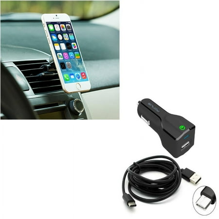 For Google Pixel 7a/7/Pro/6a - Car Mount w Car Charger, Magnetic Air Vent Holder, 18W Fast USB Port 6ft Cable for Google Pixel 7a/7/Pro/6a Phones