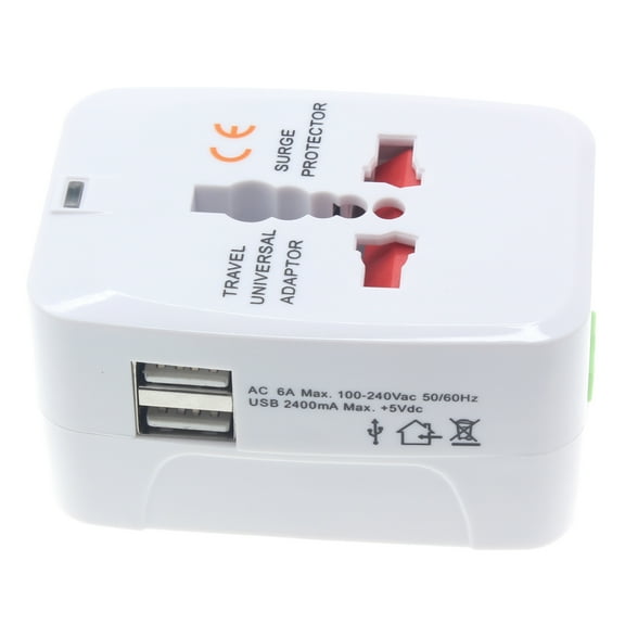 For Google Pixel 7a - International Charger, USB 2-Port Travel Adapter Plug Converter AC Power World Adaptor All-in-one Z1L