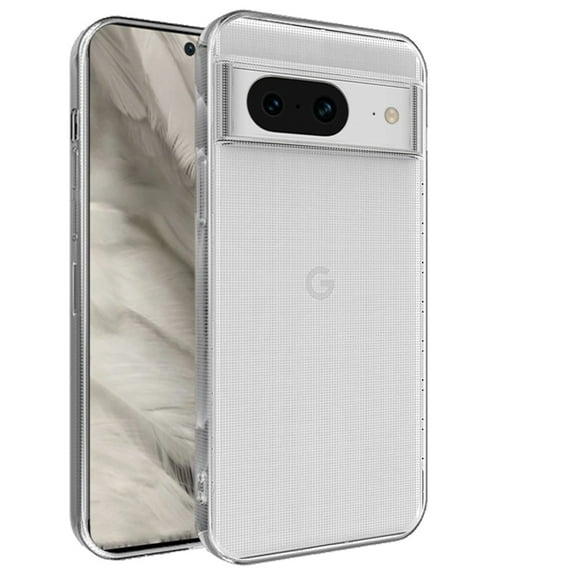 For Google Pixel 8 5G Hybrid Transparent Thick TPU Rubber Silicone Simple Minimalistic Gel Shockproof Slim Back Cover ,Xpm Phone Case [ Clear ]