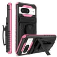 thumbnail image 1 of For Google Pixel 8 Case with Belt Clip Holster, Heavy Duty Military Grade Drop Protective, 360° Rotating Kickstand Shockproof TPU Shell Durable Rugged Cover For Google Pixel 8, Pink, 1 of 15