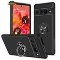 thumbnail image 1 of For Google Pixel 8 Pro 5G Hybrid Military Grade with Flat Metal Ring Stand 360° Rotation Kickstand Hard PC Back Slim Phone Case Cover by Xpression - Black, 1 of 8