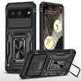 thumbnail image 1 of For Google Pixel 8A Case with Hinge Protection and 360°Rotate Ring Magnetic Kickstand, [Military Grade anti-Drop],Hard Back & Soft Edge Slim Protective Case for Google Pixel 8A,Black, 1 of 7