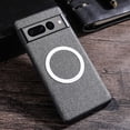 thumbnail image 1 of For Google Pixel 8A Matte Case [Compatible with Magsafe] Soft TPU Bumper + PU Leather Cloth Textured Back Ultra-Thin Business Shockproof Soft Drop Protective Case For Google Pixel 8A,Gray, 1 of 9