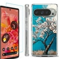 thumbnail image 1 of For Google Pixel 9 / 9 Pro Phone Case Cover, Shockproof Bumper Case with Tempered Glass Screen Protector, by OneToughShield - Almond Tree, 1 of 4