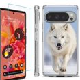thumbnail image 1 of For Google Pixel 9 / 9 Pro Phone Case Cover, Shockproof Bumper Case with Tempered Glass Screen Protector, by OneToughShield - Arctic Wolf, 1 of 4