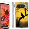 thumbnail image 1 of For Google Pixel 9 / 9 Pro Phone Case Cover, Shockproof Bumper Case with Tempered Glass Screen Protector, by OneToughShield - Bird Sunset, 1 of 4
