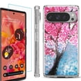 thumbnail image 1 of For Google Pixel 9 / 9 Pro Phone Case Cover, Shockproof Bumper Case with Tempered Glass Screen Protector, by OneToughShield - Blossom Paint, 1 of 4