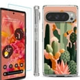 thumbnail image 1 of For Google Pixel 9 / 9 Pro Phone Case Cover, Shockproof Bumper Case with Tempered Glass Screen Protector, by OneToughShield - Cactus, 1 of 4
