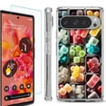 thumbnail image 1 of For Google Pixel 9 / 9 Pro Phone Case Cover, Shockproof Bumper Case with Tempered Glass Screen Protector, by OneToughShield - Candy Box, 1 of 4