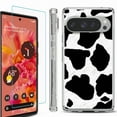 thumbnail image 1 of For Google Pixel 9 / 9 Pro Phone Case Cover, Shockproof Bumper Case with Tempered Glass Screen Protector, by OneToughShield - Cow Skin Design, 1 of 4