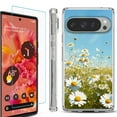 thumbnail image 1 of For Google Pixel 9 / 9 Pro Phone Case Cover, Shockproof Bumper Case with Tempered Glass Screen Protector, by OneToughShield - Daisy Field, 1 of 4
